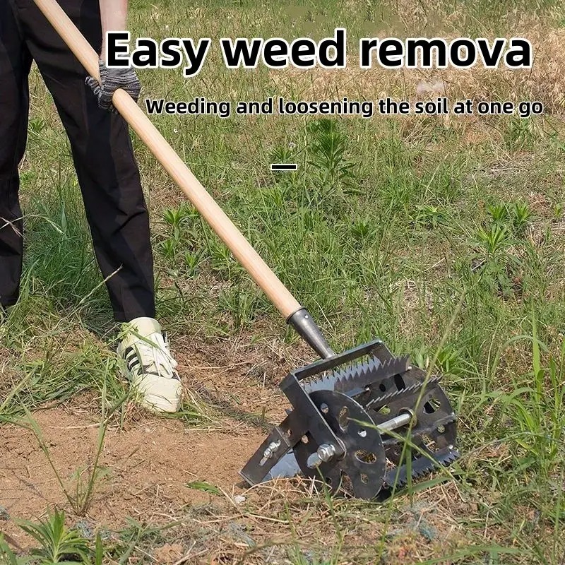 Heavy-Duty Handheld Roller Weeder, Adjustable in 10 Levels, Made of Manganese Steel, Efficient for Weeding, Suitable for Pathways, Cracks, Flower Beds, And Driveways.