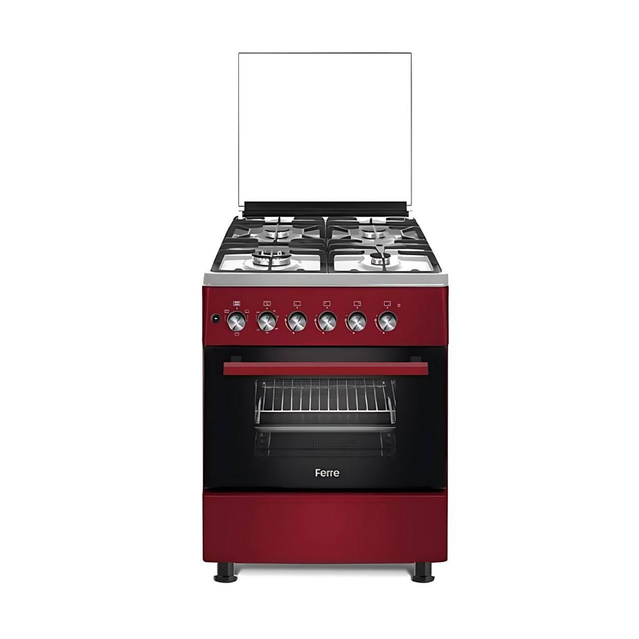 Kitchen And Beyond🔥Save Big🔥Ferre 60X60 4 burner gas cooker, auto ignition, Red or Silver