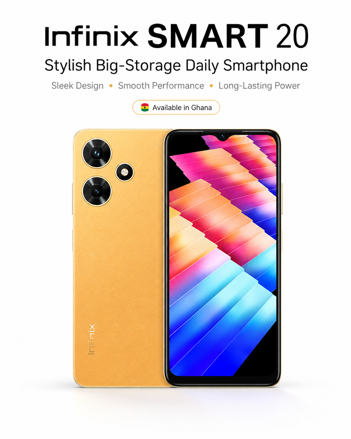 Infinix SMART 20 Smartphone – Big Storage, Long Battery, Smooth Display for Daily Use