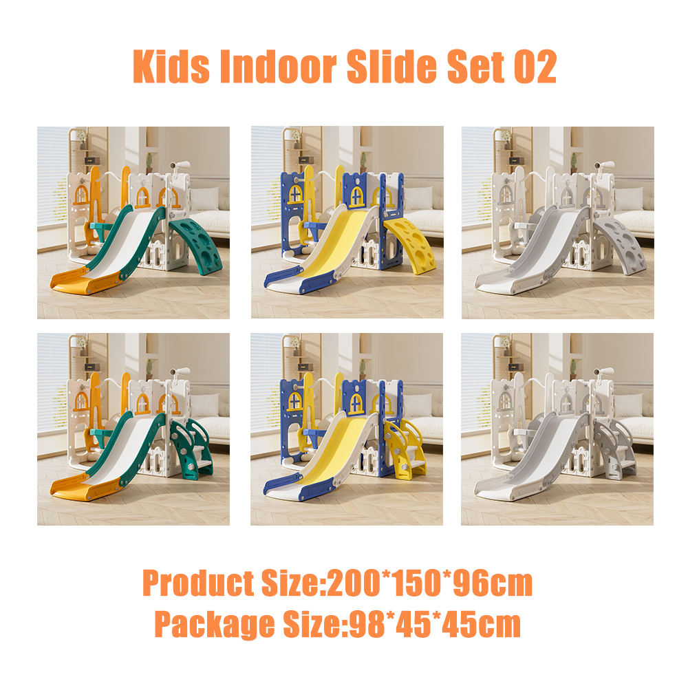 🔥[Limited Time Offer]8-in-1 Kids Indoor Playground Set with Slide, Swing & Basketball Hoop | Safe Toddler Play Center