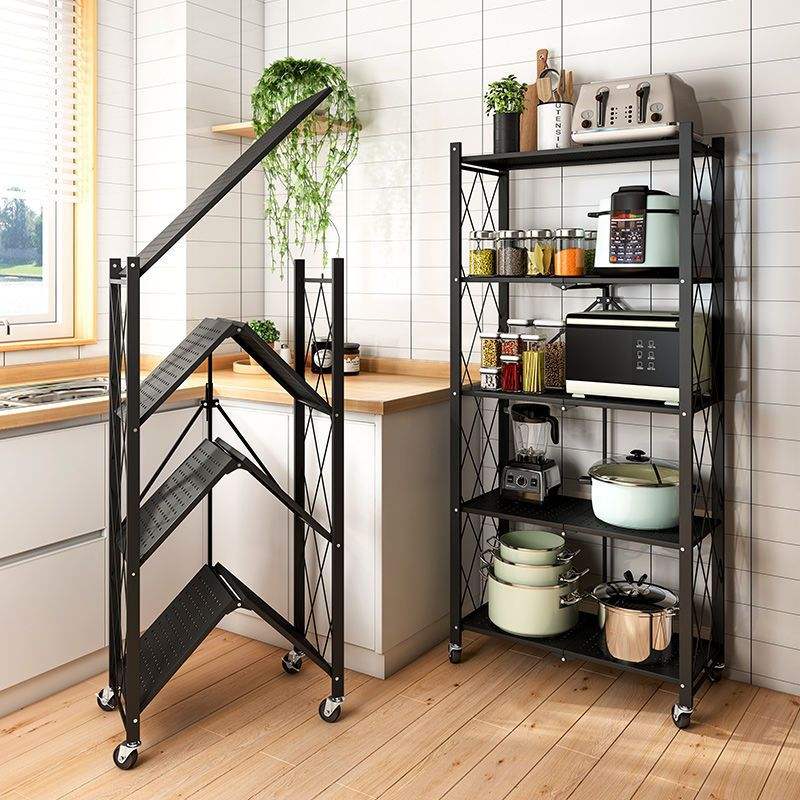 Factory Direct 5-Tier Foldable Metal Rack for Home & Shop Storage