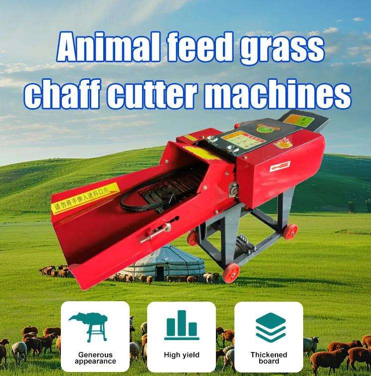 4.5KW Gasoline Powered Cattle Feed Hay Cutter 220V Grass Chopper Straw Animal Feed Chaff Cutter
