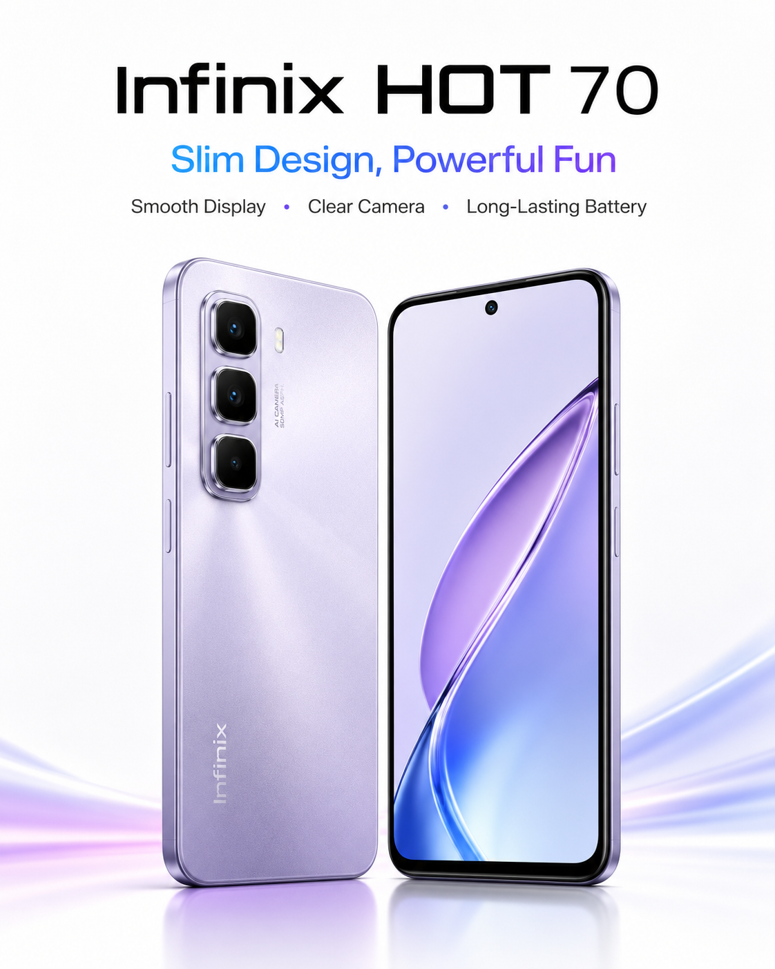 Infinix HOT 70 Smartphone – 6000mAh Battery, 120Hz Big Display, 50MP Camera