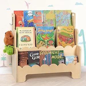Kids Wooden Storage Cabinet – 3-Tier Toy Organizer & Bookshelf for Bedroom, Nursery & Playroom
