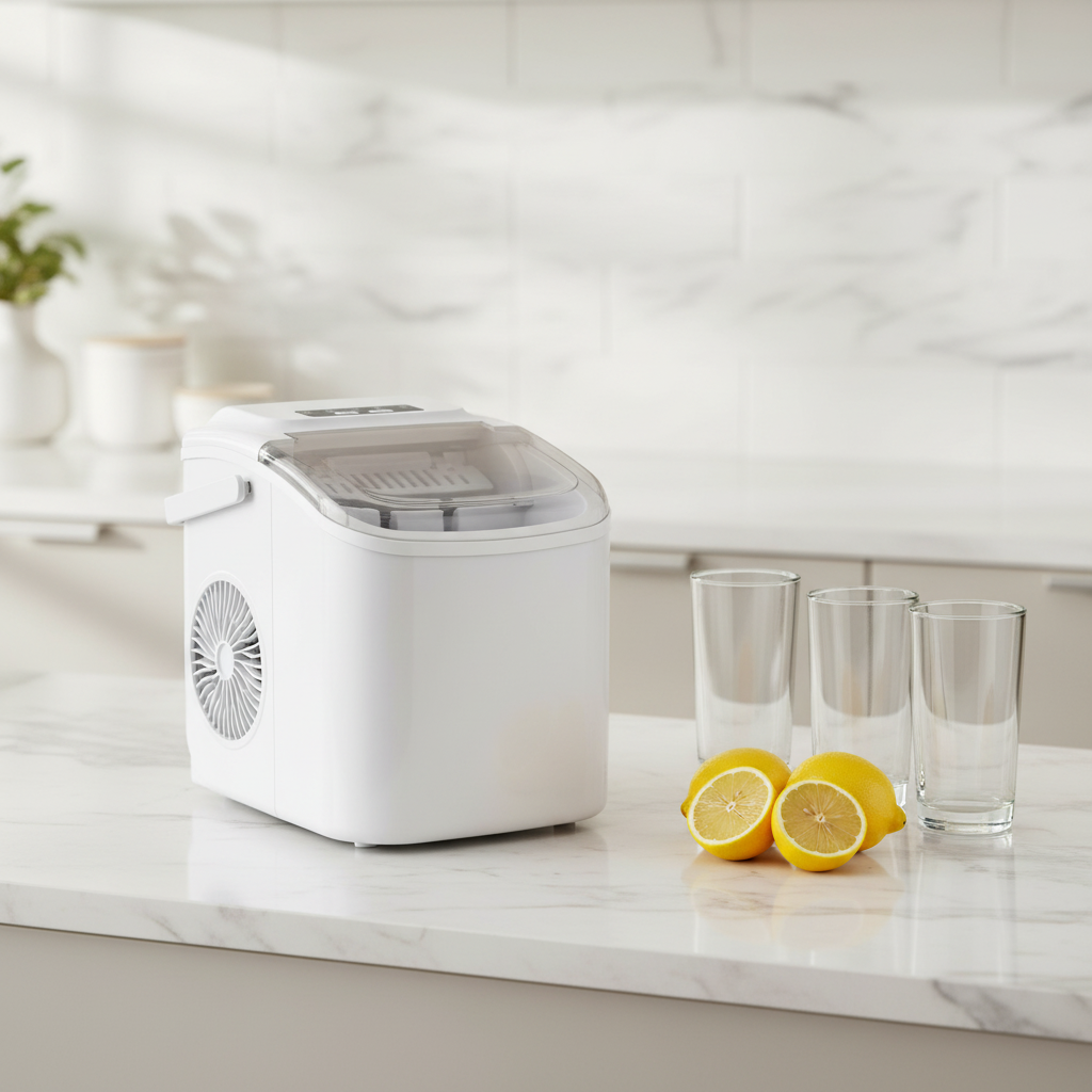 Portable Countertop Ice Maker Machine – Fast Automatic Ice Maker for Home, Office & Parties