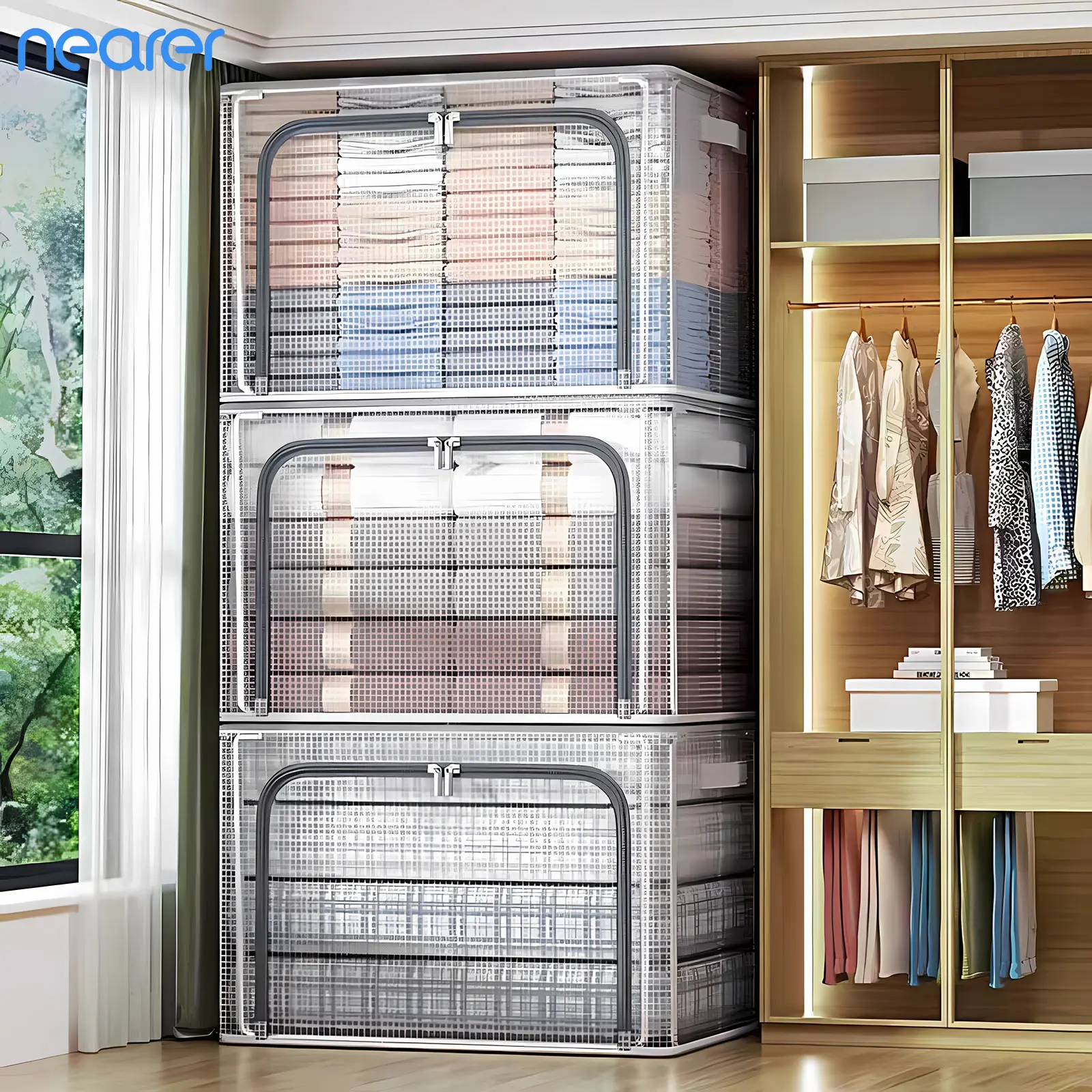 24L/66L/110L Clothes Storage Organizer - Waterproof & Dustproof Large Folding Storage Box storage organizer
