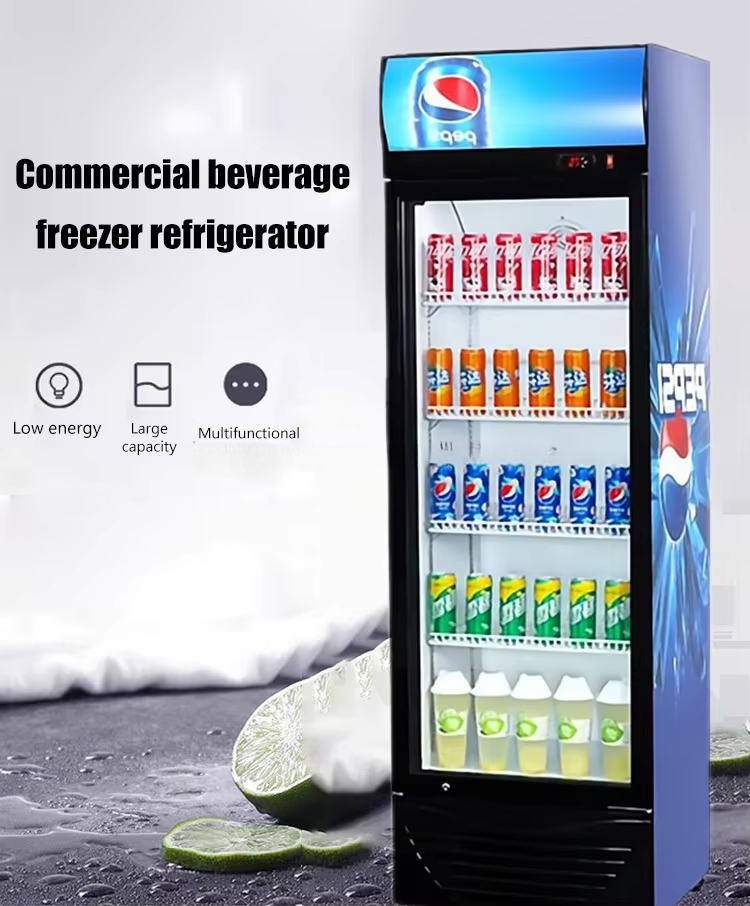 Energy Saving Commercial Drinks Display Fridge Fast Cooling Glass Door Beverage Refrigerator for Shops & Cold Stores