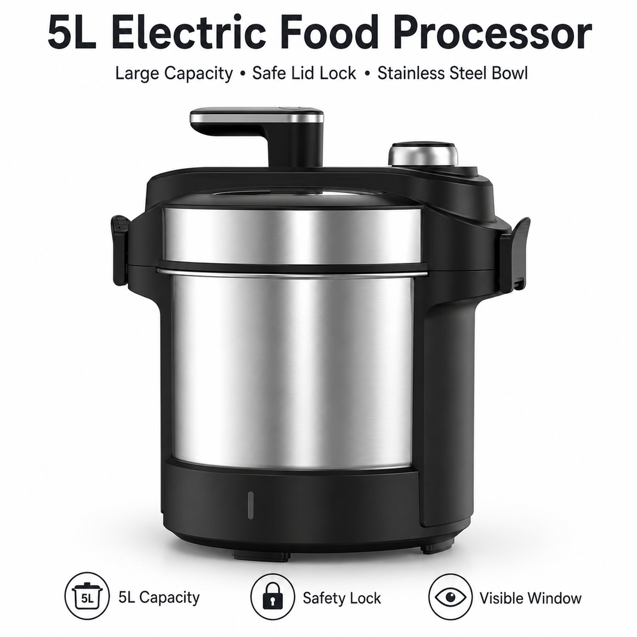 Factory Direct Electric Fufu & Swallow Maker – 5L Automatic Yam / Plantain / Banku Mixer for Ghana Homes