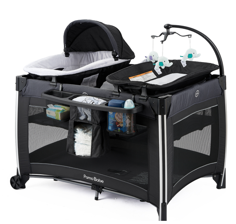 5-in-1 Foldable Baby Playard with Bassinet & Changing Table – Portable Playpen for Newborns & Toddlers