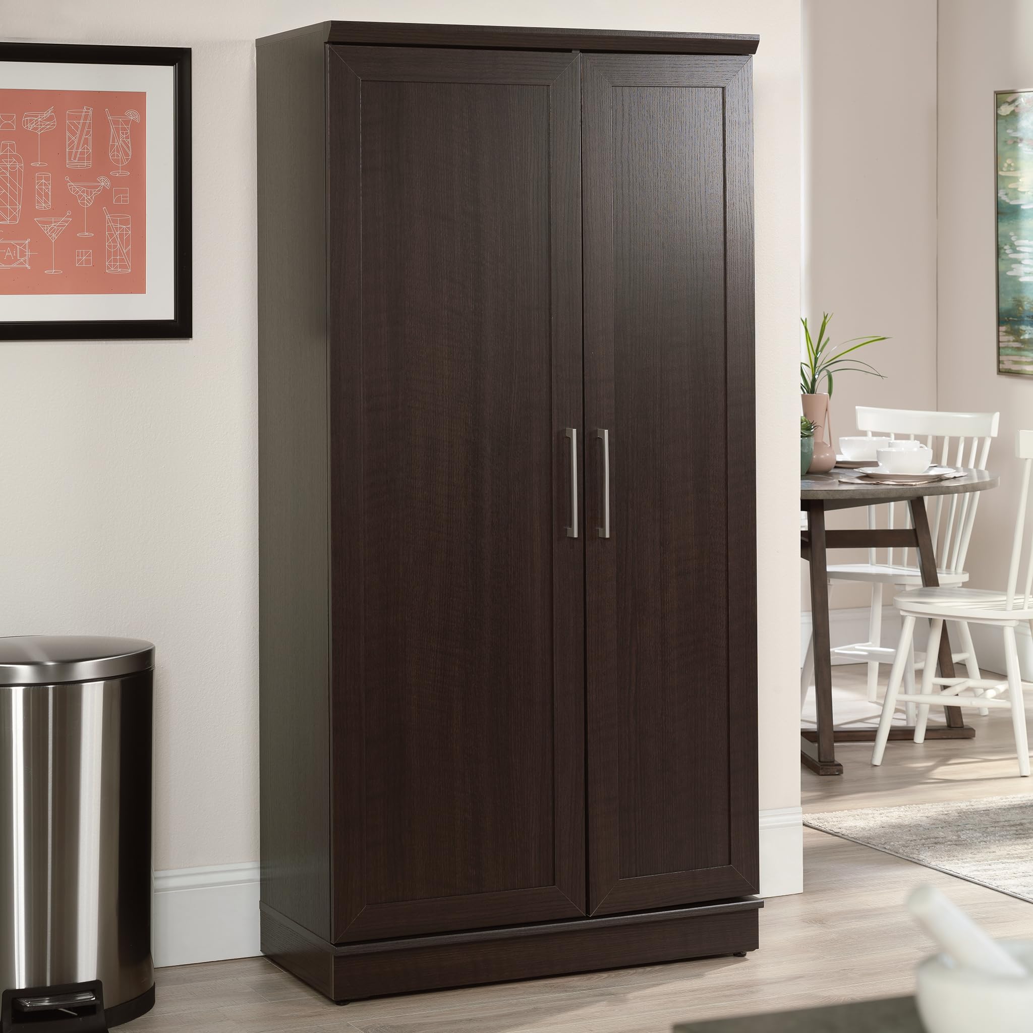 Large Capacity Kitchen Pantry Storage Cabinet with Adjustable Shelves & Swing Doors – Multi-Purpose Food, Utensil & Home Organizer