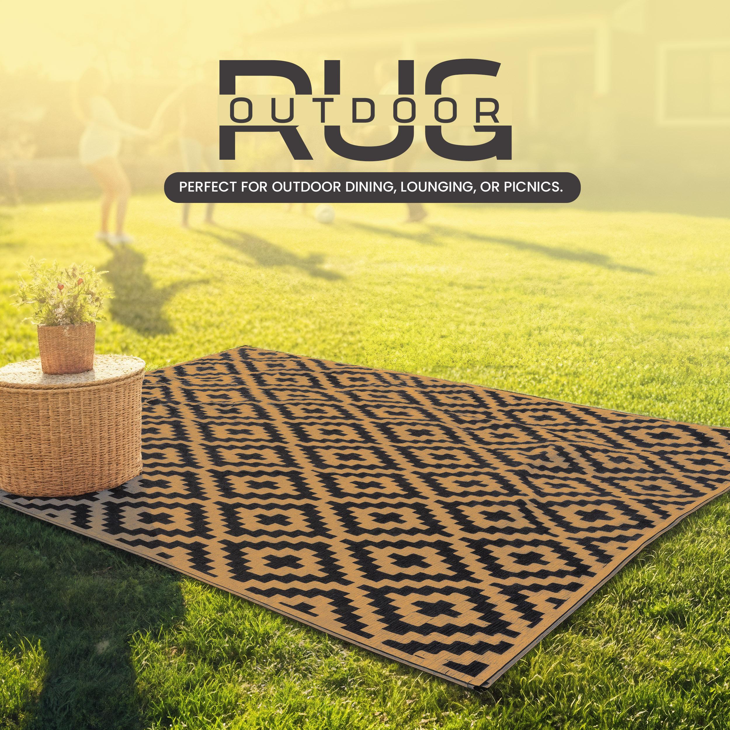 🌟Buy 1 Get 1 Free🌟Utopia Home Waterproof Indoor/Outdoor Rug – Reversible Plastic Straw Patio Rugs for Camping, RV, Deck, Balcony & Under Awning