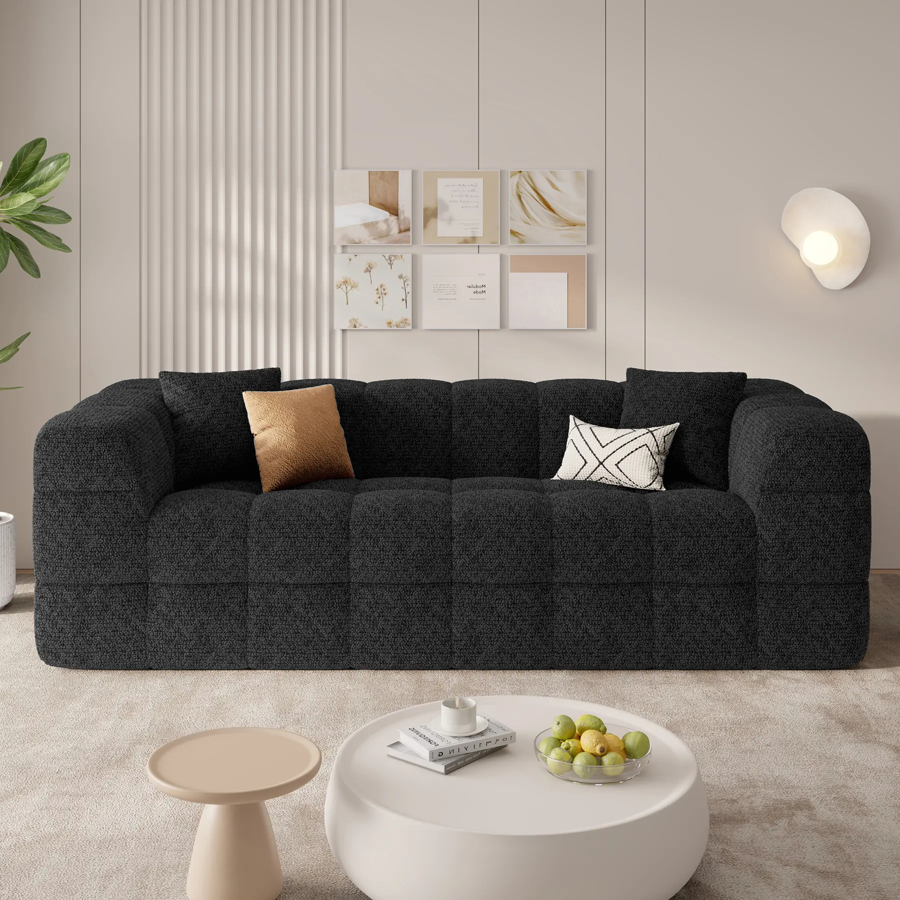 75" Cloud Loveseat Sofa in a Box, No Assembly Required Comfy Deep Seat Boneless Couch, Modern Small Couches for Living Room, Bedroom, Apartment