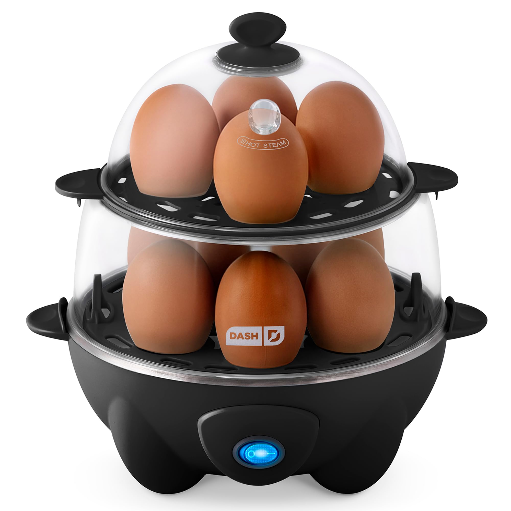 🔥 Lowest price ever 🔥Dash Deluxe Egg Cooker - Boiler, Poacher & Steamer - Includes Measuring & Recipe Guide - Dishwasher Safe - BPA Free - Holds 12 Eggs, Black🎁Buy one get one free (two-pack), a great gift for family and friends.