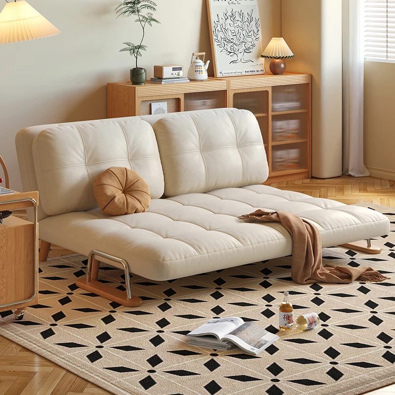 🎉 10th Anniversary Special 🛋️ Cream Foldable Sofa Bed – One Sofa, Three Lives!(Buy 1 Get 1 Free)