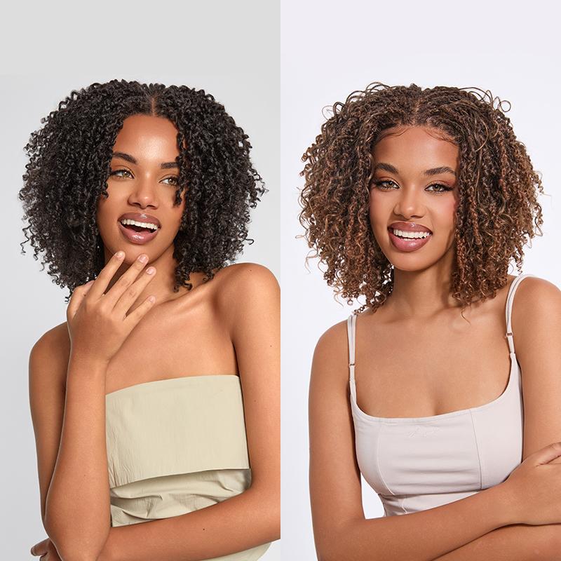 🎉New Year Mega Sale💥🌟Buy 1 Get 1 Free🌟Frodio Veralux™ Fiber 12'' Synthetic Wig Micro Twist Curly Wigs 11X4 Closure HD Lace Dreadlock Wig
