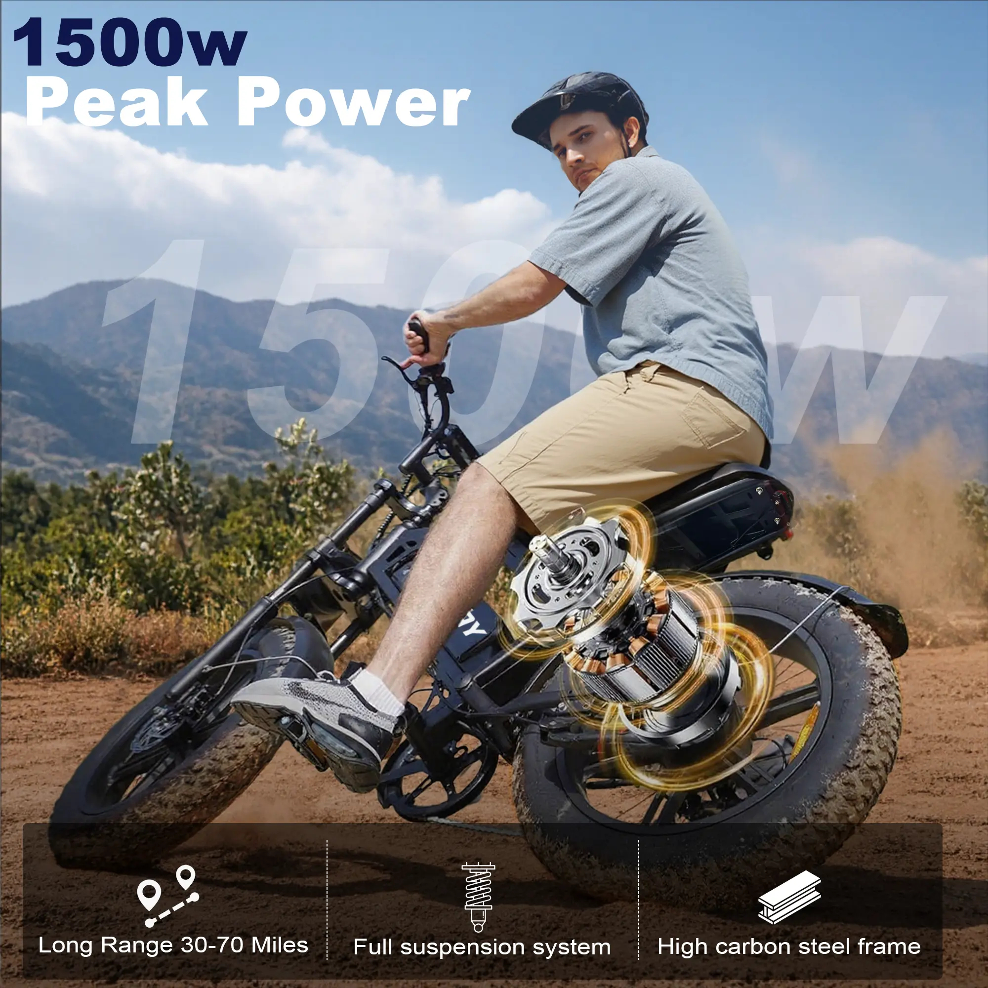 【VOLTVOGUE 】Electric Bike, Equipped with High Carbon Steel Frame, Full Suspension System, 25mph Top Speed, 48V 648Wh, Pedal Assist Range of 30-70 Miles, 16-Inch All-Terrain Tires, Off-Road Motorcycle. Ebike Electric Motorcycle