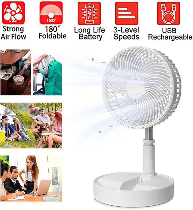 🔥Foldable & Portable Fan – Selling Out Fast! Compact foldable design + Wireless use + Up to 10 hours battery life The earlier you buy, the cooler you stay!