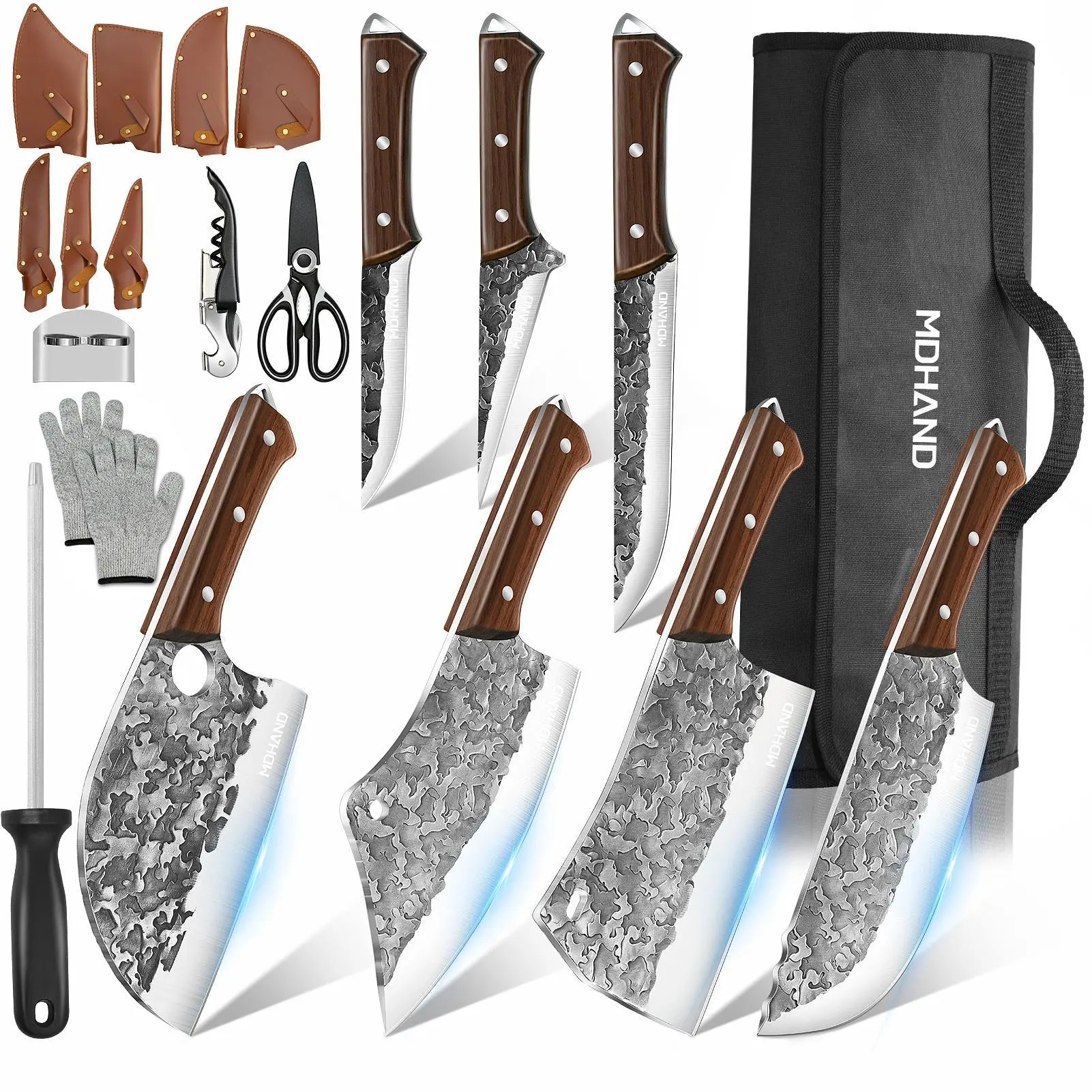 Kitchen Knife Set with Acrylic Block, Non-Stick High Carbon Stainless Steel, Sharp Blades for Meat, Slicing, Chopping