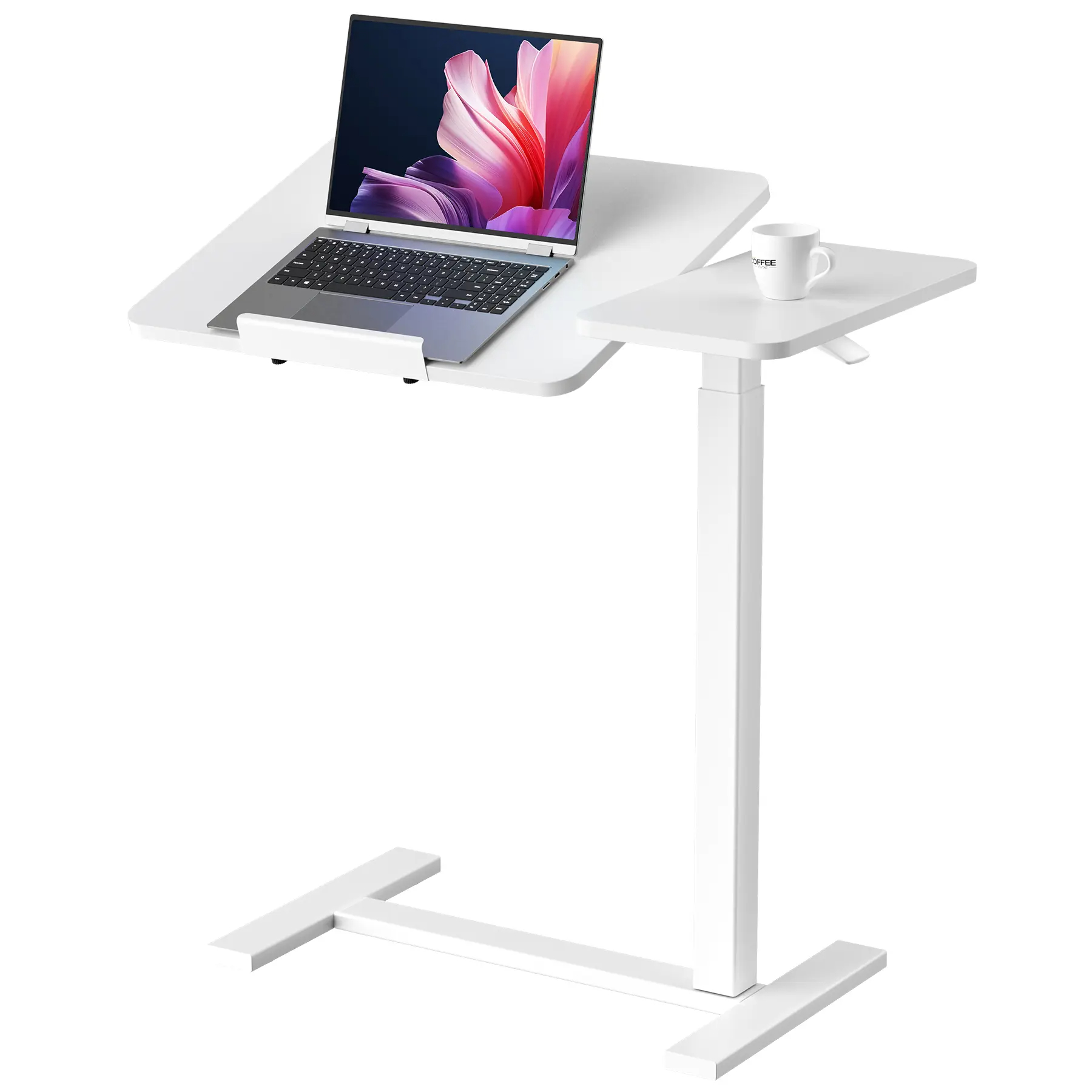 🌟Buy 1 Get 1 Free🌟Overbed Bedside Table with Wheels, Mobile Standing Stand Up Rolling Laptop PC, Adjustable Height Tray, Side Computer Workstation for Home Use