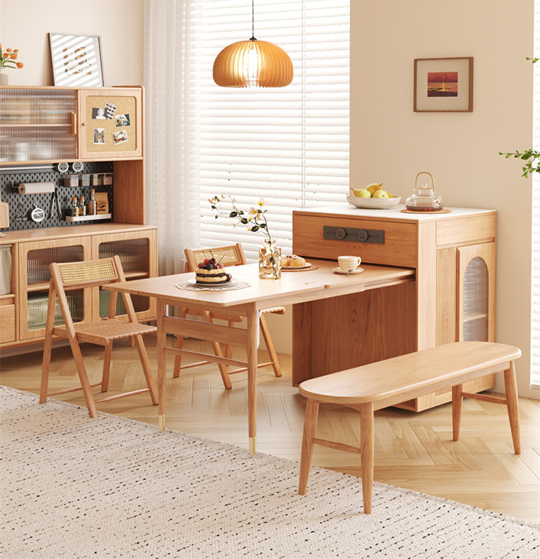Arrival Space Saving Solid Wood Kitchen Island Dining