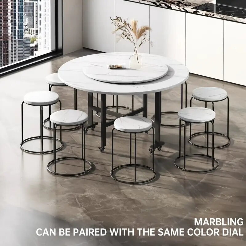 🎄2025 Christmas Sales🎅Order and get 8 stools for free 🎁Foldable dining table, easy to store, does not take up space