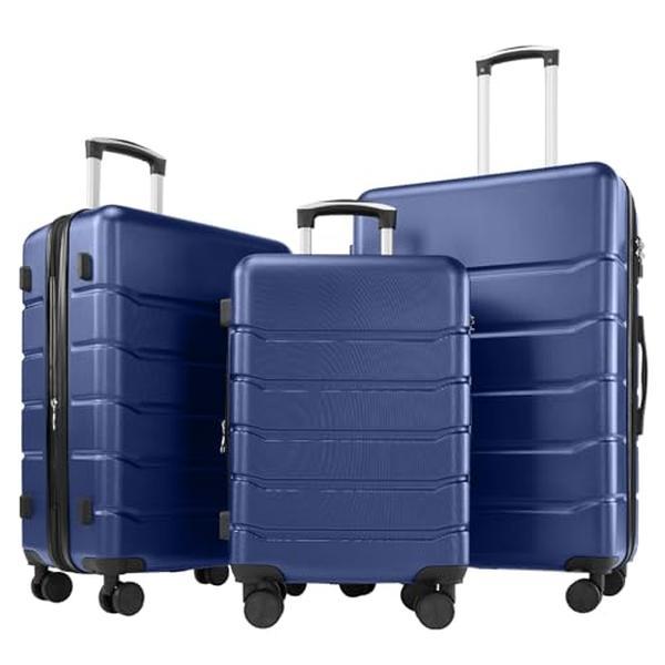 🔥Three-piece pack🔥Luggage 20''/24''/28''Luggage, Hard Shell ABS Suitcase with Double Spinner Wheels, Lightweight Expandable Rolling Luggage with TSA Lock