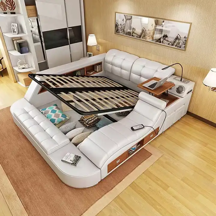 🎄2025 Christmas Sales🎅Ultimate Comfort Modern Luxury Leather Dream Smart Bed