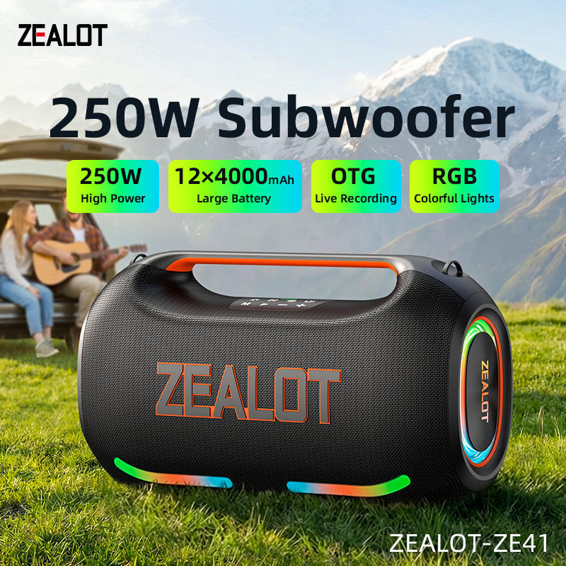 ZEALOT ZE41M Super Bass Party Speaker with Mic – 48,000mAh Battery, Powerful 250W Sound for Church, Outdoor Events & Family Gatherings