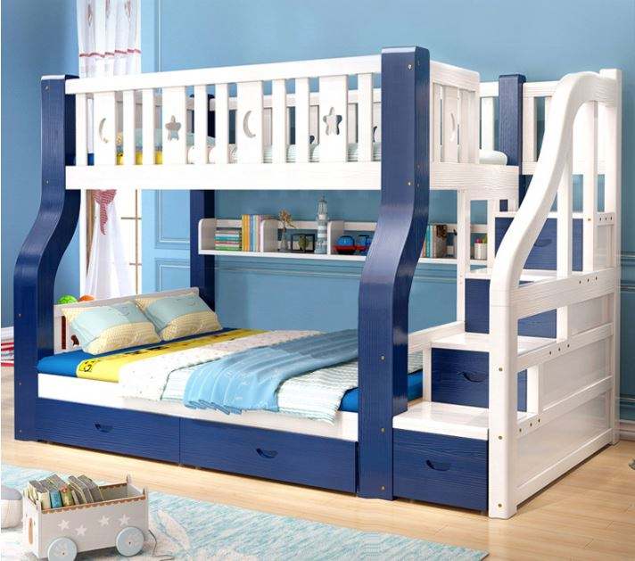 Heavy-Duty Metal Mother & Child Bunk Bed – Space-Saving Family Bed Frame for Modern Homes