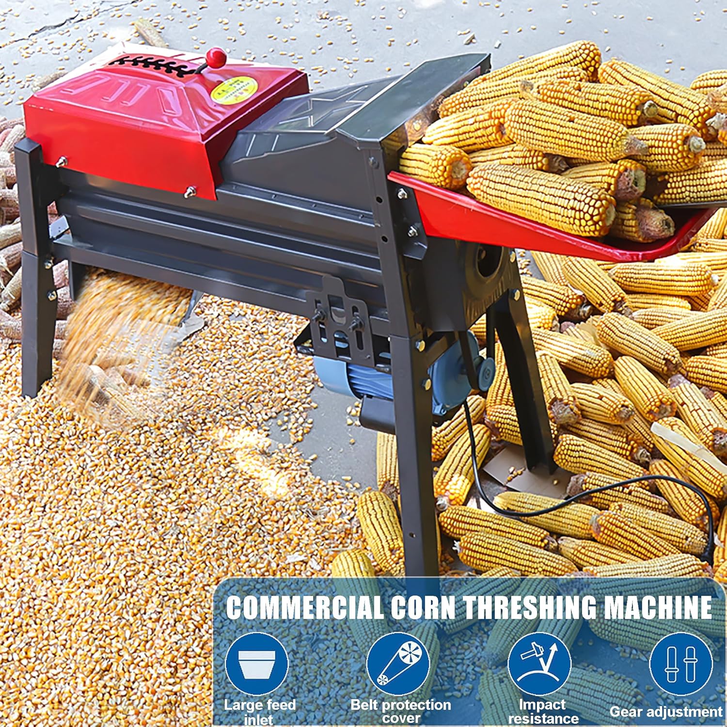 💝Last day clearance✨Automatic Corn Sheller Machine,Electric Corn Shucker with Adjustable Grain Sizes,High-Efficiency Corn Thresher for Increased Productivity