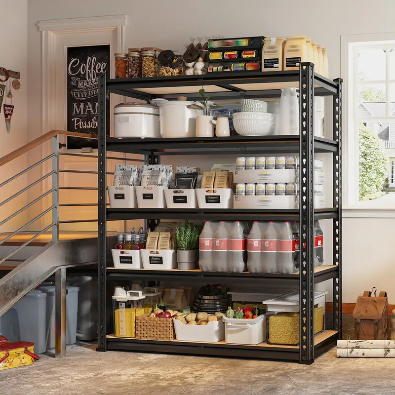 💥Discounted price GH₵ 300💥Raybee Garage Shelves Classic 5-Tier Metal Storage Shelving Unit Height Adjustable Utility Racks for Craft Warehouse Pantry Kitchen Organiser Shelf