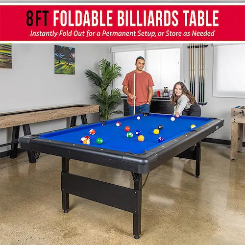 GoSports Portable Billiards Table – 6ft / 7ft / 8ft. No Assembly.Complete Set Included