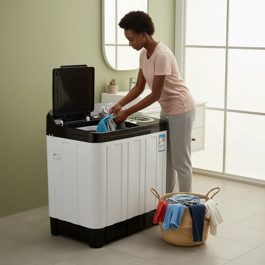 💥Drop price: GH₵ 380 only!💥Semi Automatic Twin Tub Washing Machine 8.5 KG – Powerful Wash & Spin, Durable Body