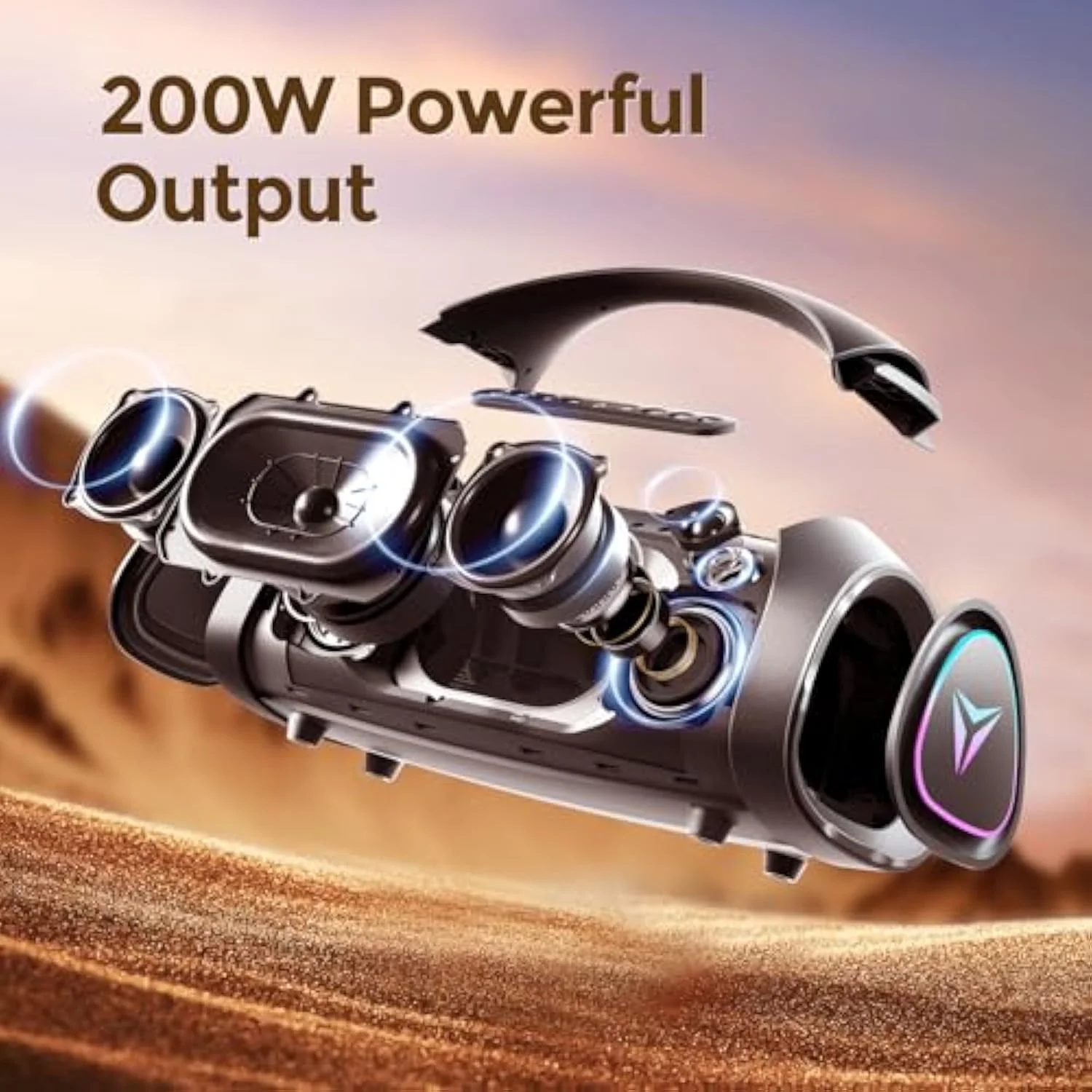 ⏰VENTE FLASH !⏰ Grande enceinte Bluetooth portable, puissante et aux basses profondes, étanche IPX66, avec caisson de basses, égaliseur et charge rapide, idéale pour les fêtes en extérieur.