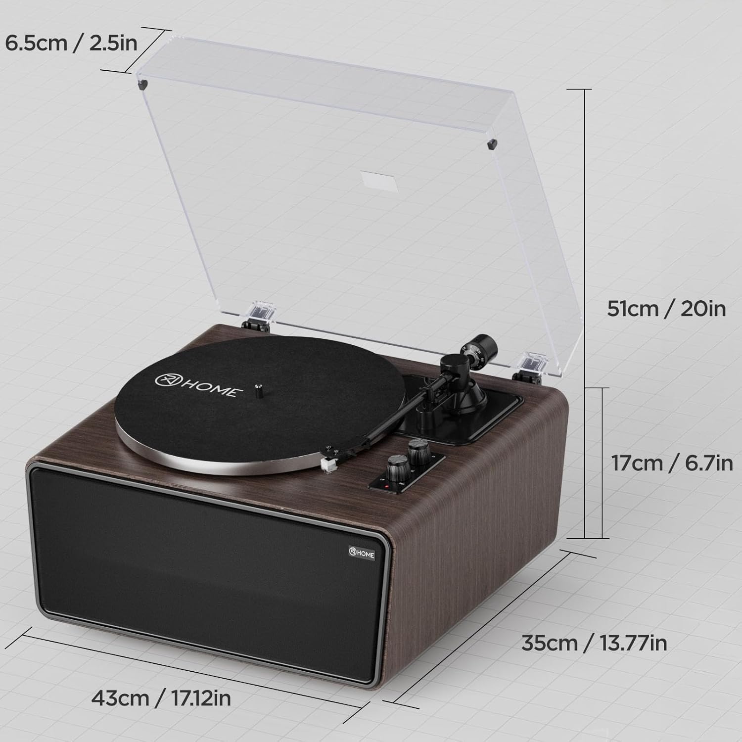 XJ-HOME All in One Vinyl Record Player,Bluetooth Turntable Built in 4 Stereo Speakers Phono Preamp,High Fidelity Turntables for Vinyl Records with Magnetic Cartridge AT-3600L MM,Belt Drive 2-Speed,33/45 RPM
