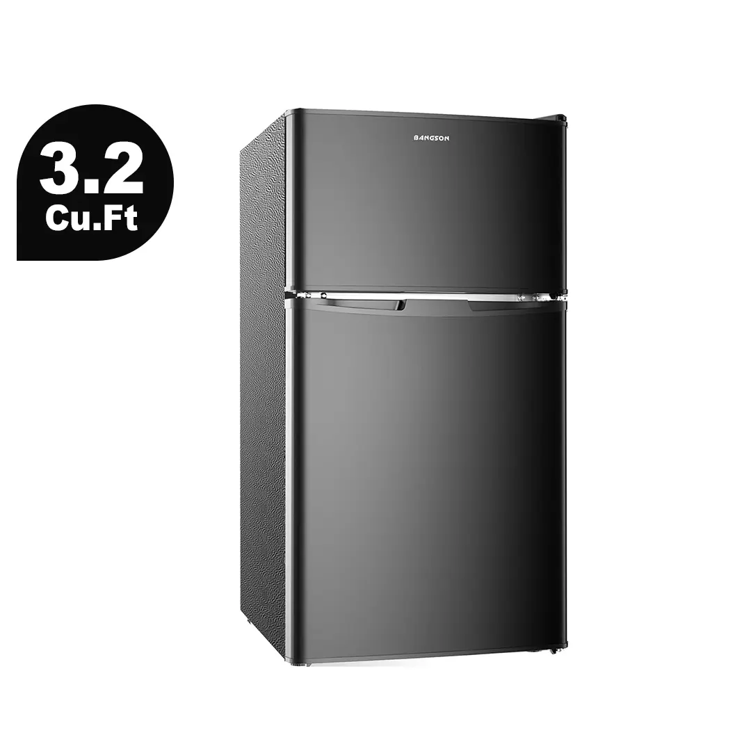 💥Limited Time: 80% OFF Everything!💥BANGSON 3.2 Cu.Ft Mini Fridge, Double Door Small Refrigerator with Freezer