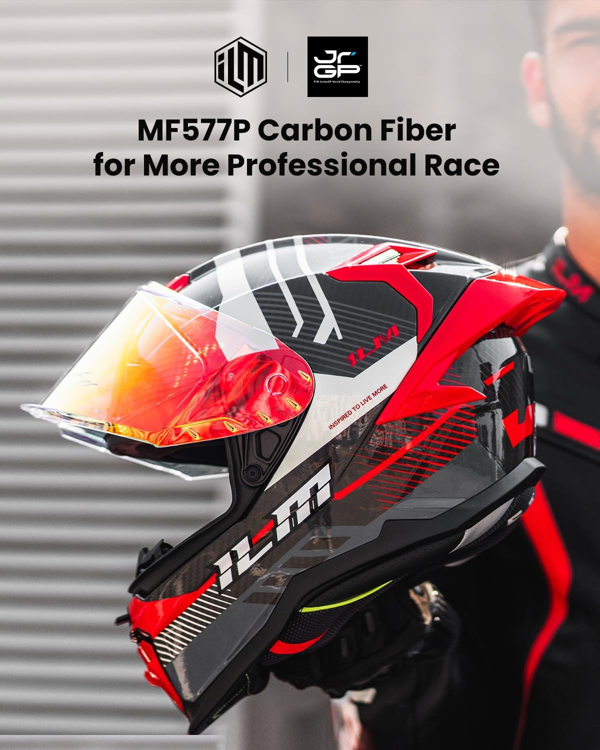 ⏰CLEARANCE SALE!⏰ILM Carbon Fiber Motorcycle Helmet Adult Full Face Racing Helmet