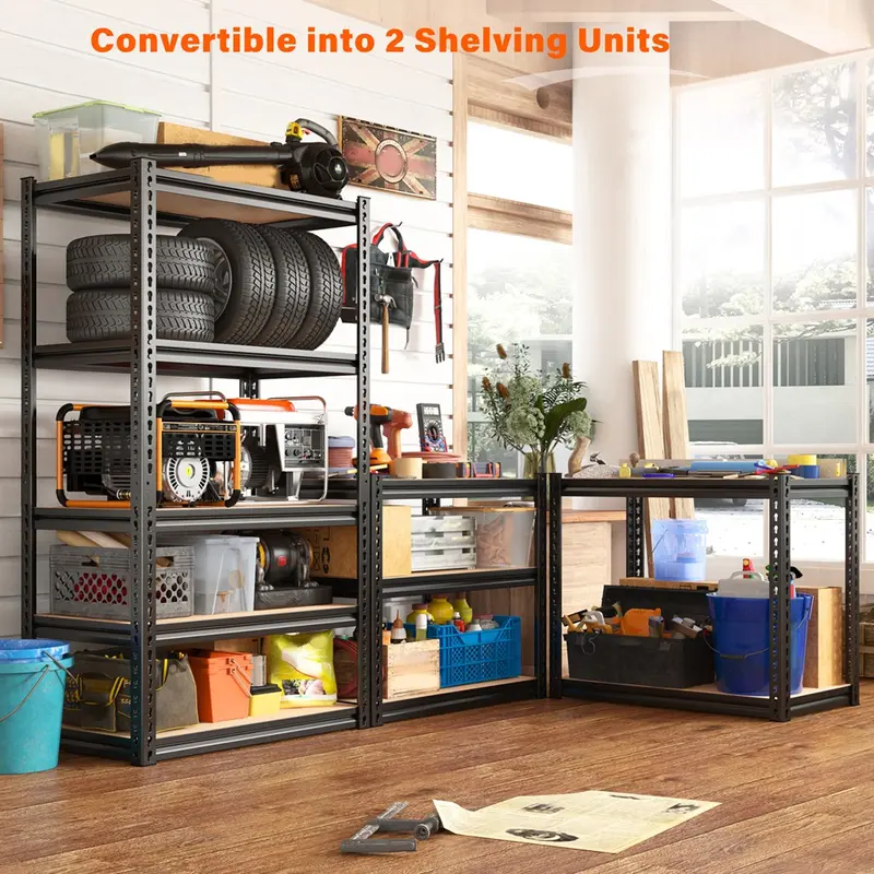 💥Discounted price GH₵ 300💥Raybee Garage Shelves Classic 5-Tier Metal Storage Shelving Unit Height Adjustable Utility Racks for Craft Warehouse Pantry Kitchen Organiser Shelf