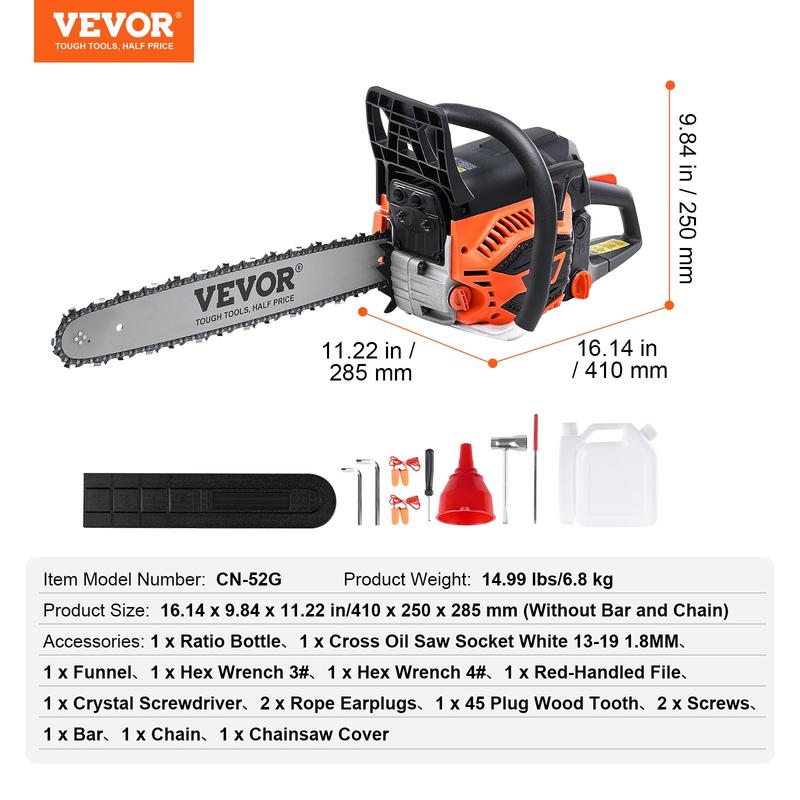 ⏰CLEARANCE SALE!⏰VEVOR Gas Chainsaw, Various specifications, Gasoline Powered Chain Saw