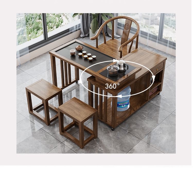 360° rotating small tea table, push and pull to move effortlessly, from the balcony to the sofa