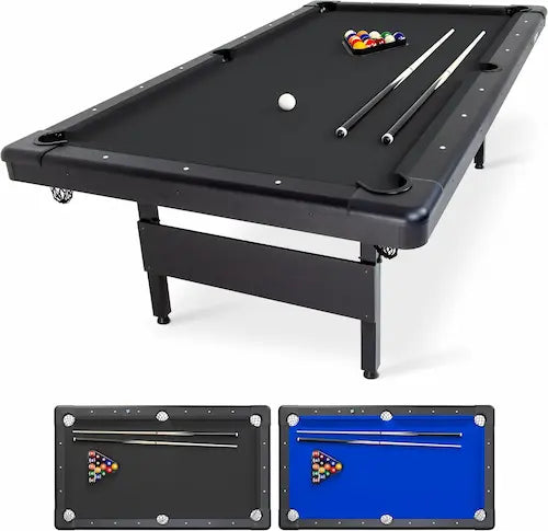 GoSports Portable Billiards Table – 6ft / 7ft / 8ft. No Assembly.Complete Set Included