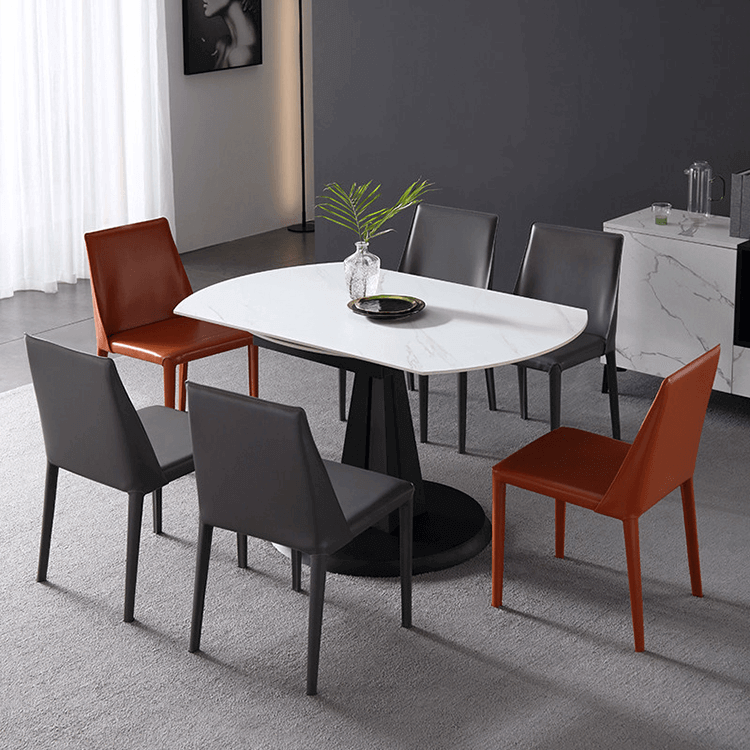 📣📣📣⏰CLEARANCE SALE!⏰Luxury Extendable Oval Marble Rock Plate Modern Table