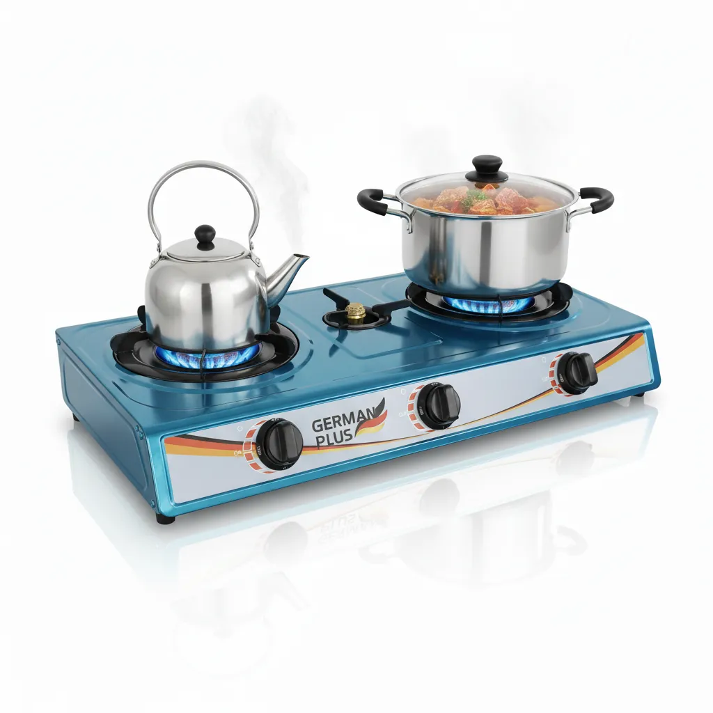 💥Drop price: GH₵ 300 only!💥German Plus 3-Burner Gas Stove – Strong Flame, Modern Design & Energy Saving ♻️