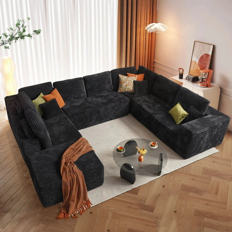 ☁️ [4-Pack Shipping] Living Room Cloud Sofa ☁️✨ Plush Corduroy. Supreme Comfort