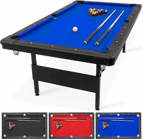 GoSports Portable Billiards Table – 6ft / 7ft / 8ft. No Assembly.Complete Set Included
