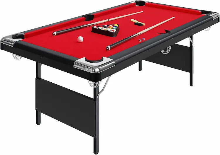 GoSports Portable Billiards Table – 6ft / 7ft / 8ft. No Assembly.Complete Set Included