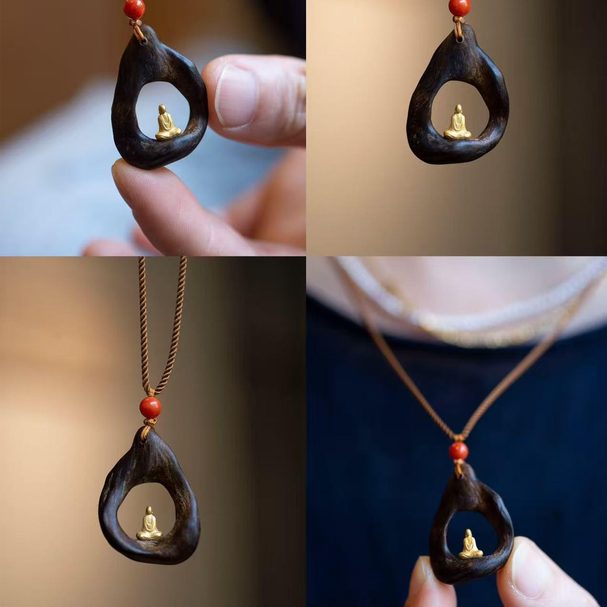 Agarwood Pendant | Hand-Carved Taoist Blessing, Personalized & Energetic