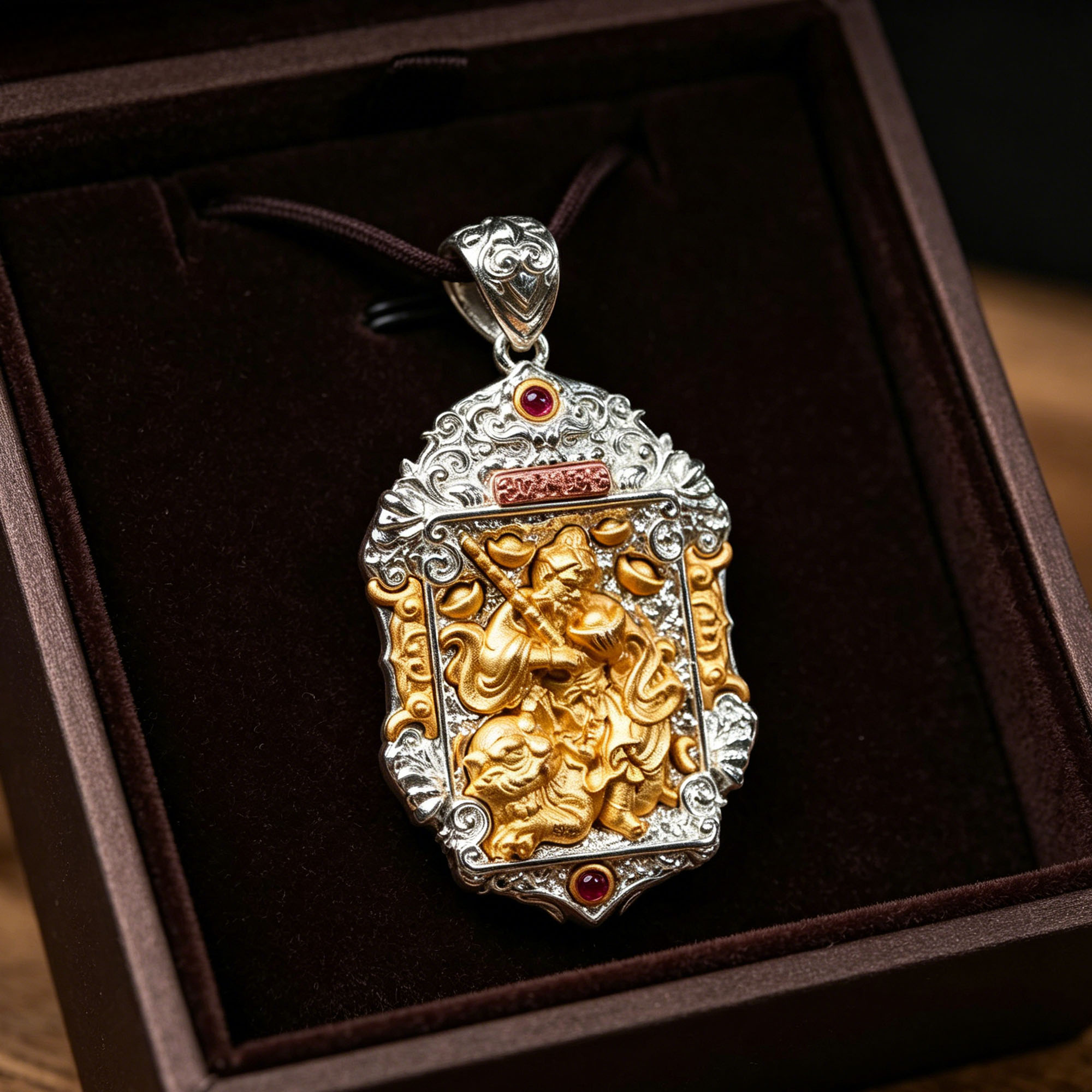 Eastern Taoist Wealth Talisman Necklace – Handcrafted Symbol of Fortune