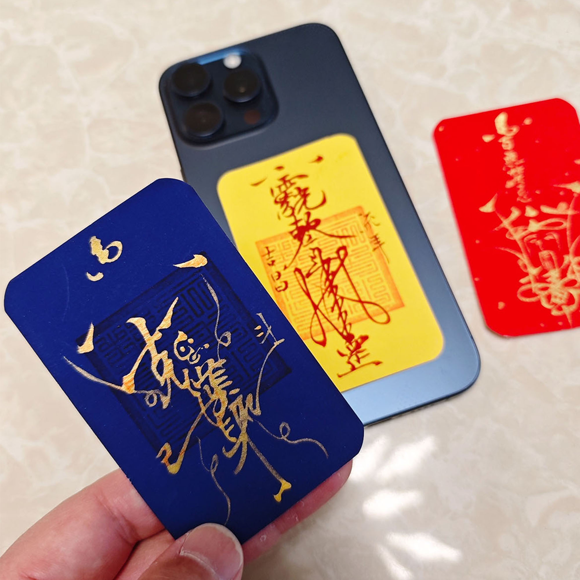 Custom Hand-Painted “Good Connections” Amulet Paper | Insert in Phone Case