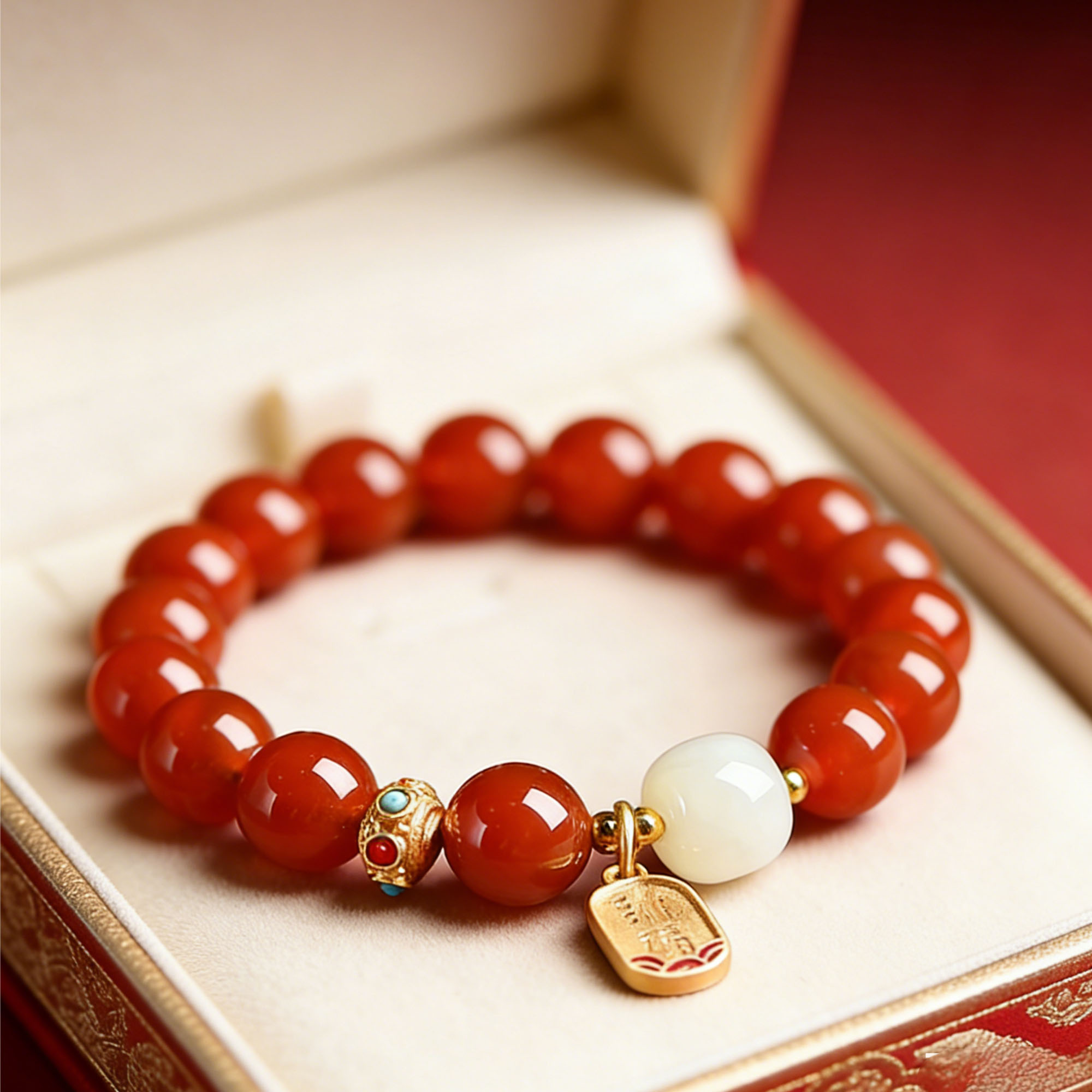 Custom Red Agate Energy Bracelet – Handcrafted Spiritual Protection & Intention